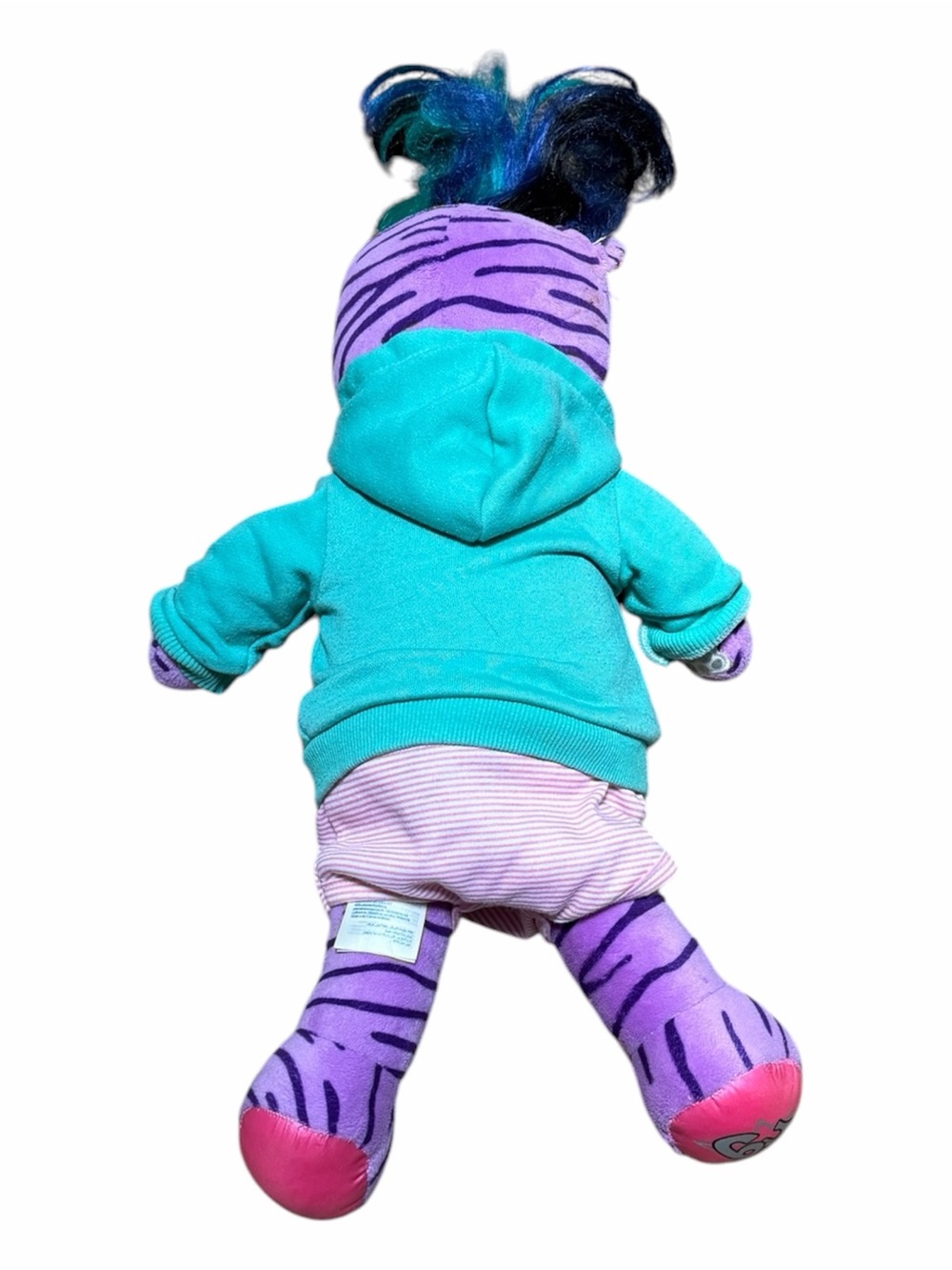 Build-A-Bear Purple Tiger Plush with Teal Hoodie and Pink Accents - Picture 3 of 4
